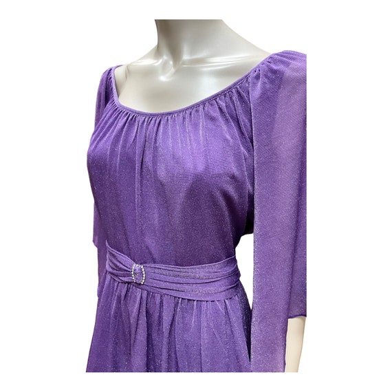1970’s mauve lame gown 36/38” bust 32” waist. - image 7