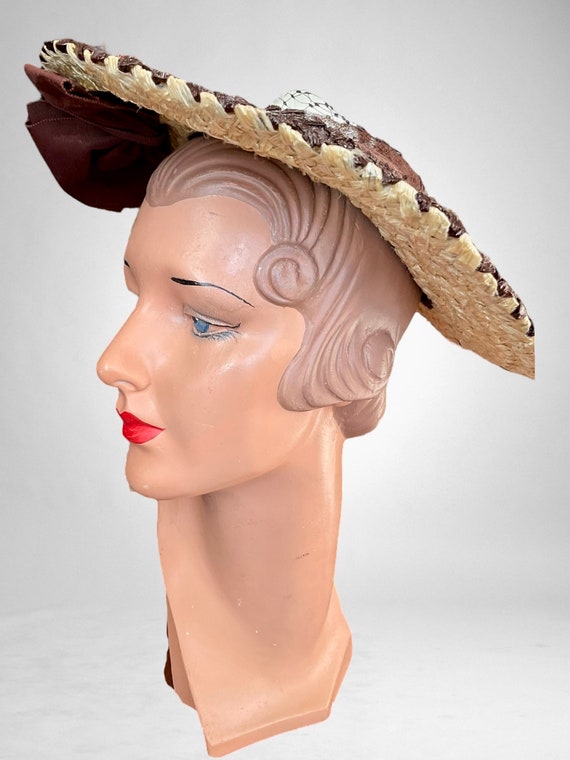 1940’s raffia halo hat by Milgrim - image 5