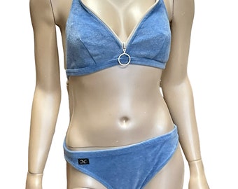 1960’s teeny bikini by Nelbarden in blue towelling 32" bust