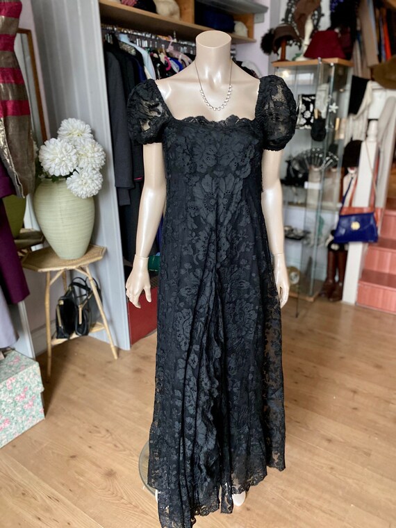 1930's Black Lace Evening Dress