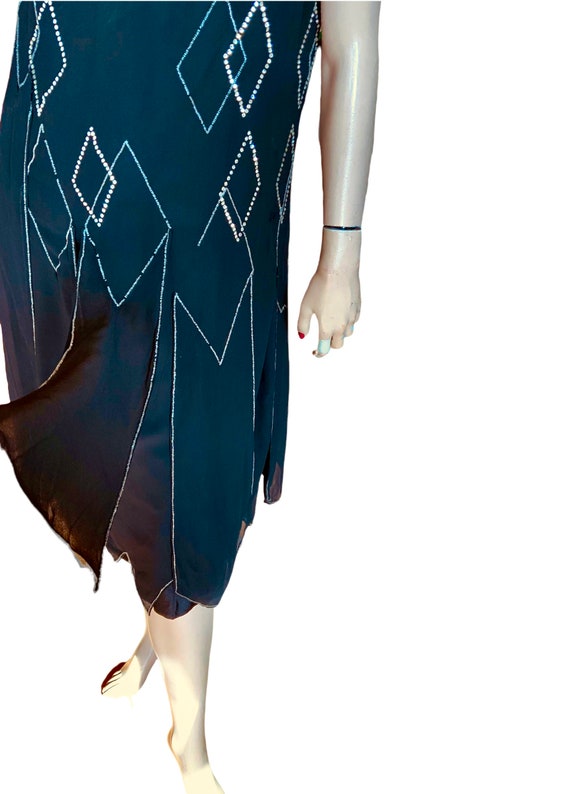 1920’s silk flapper dress 34/36” bust - image 10