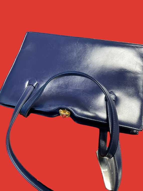 Waldybag  London, Rich blue leather handbag circa… - image 5