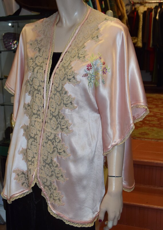 1920/30's Pink Satin, Cape/Jacket S/M