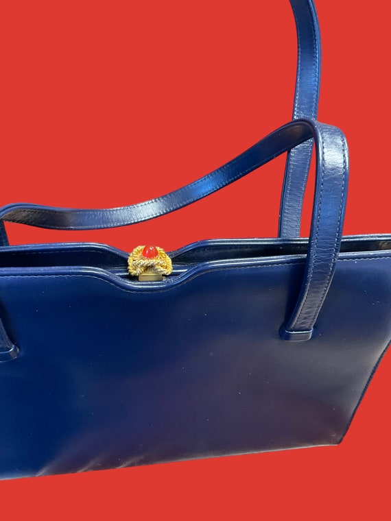 Waldybag  London, Rich blue leather handbag circa… - image 2