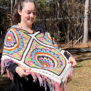 Crochet Poncho Shawl Wrap Stole Cape Cloak Capelet