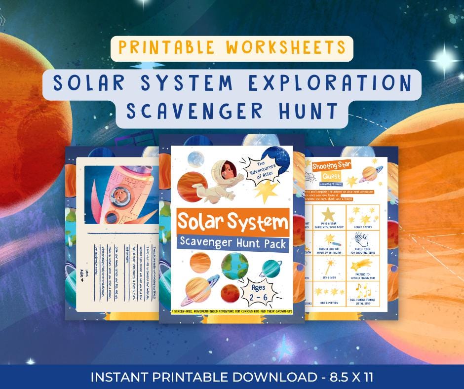 Solar System Scavenger Hunt for Kids | Family Space Activities ...