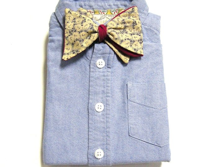 Boys Blue Bow Tie Shirt With Navy Floral and Deep Hot Pink Etsy