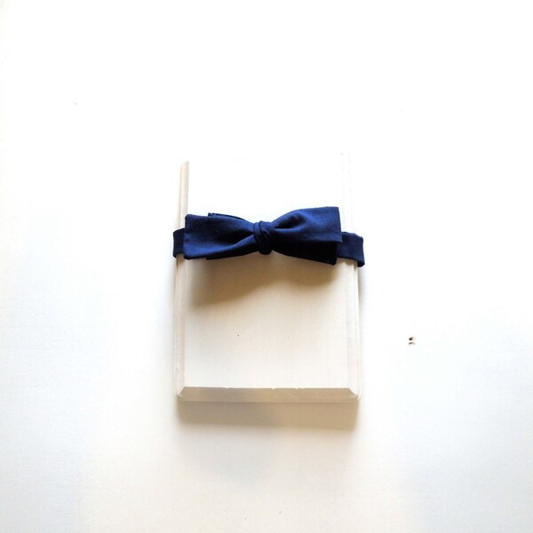 Solid Navy Bow Tie Modern Handmade Accessory