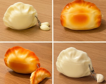 3D Dumpling AirPods Case, Silicone Earbuds Cover, Case for AirPods 4, 3, Pro & Pro 2, Gift for Food Lovers