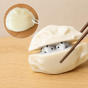 Dumpling AirPods Case, Silicone Protective Cover with Charm, Earbuds Case for AirPods 1, 2, 3, 4, Pro & Pro 2