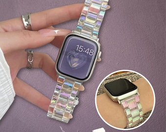 Correa transparente para Apple Watch, pulsera transparente para iWatch Series 10, 9, 8, 7, 6, SE, 5 y 4 de 38 mm, 40 mm, 41 mm, 42 mm, 44 mm, 45 mm y 49 mm