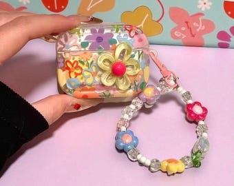 Estuche para AirPods con dibujos florales, funda suave para auriculares, compatible con AirPods 1/2/3/4/Pro, regalo para ella