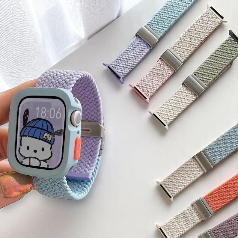 Nylon Watch Strap for apple, Braided Band for 38–49mm Smartwatch, Compatible with Ultra 1/2 SE 9 8 7 6 5 4 Models
