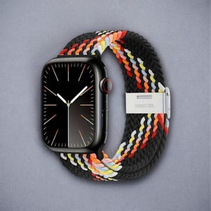 Colorful Nylon Apple Watch Band, Elastic Braided Solo Loop iWatch • 49mm 45mm 44mm 42mm • 41mm 40mm 38mm, Gift For Friend