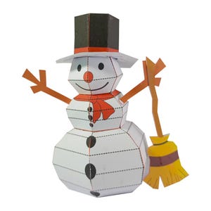 Schneemann druckbare 3D DIY Papier Spielzeug