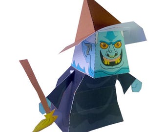 Halloween Witch printable 3D DIY Paper toy