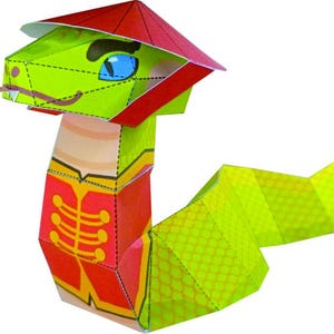 Cobra Ano Novo Chinês para imprimir 3D DIY brinquedo de papel