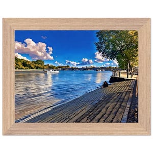 Putney Bridge River Thames Print, available as poster, canvas or hanger. Framed options also available