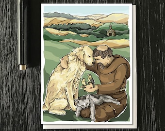 St Francis of Assisi with Animals Note Cards