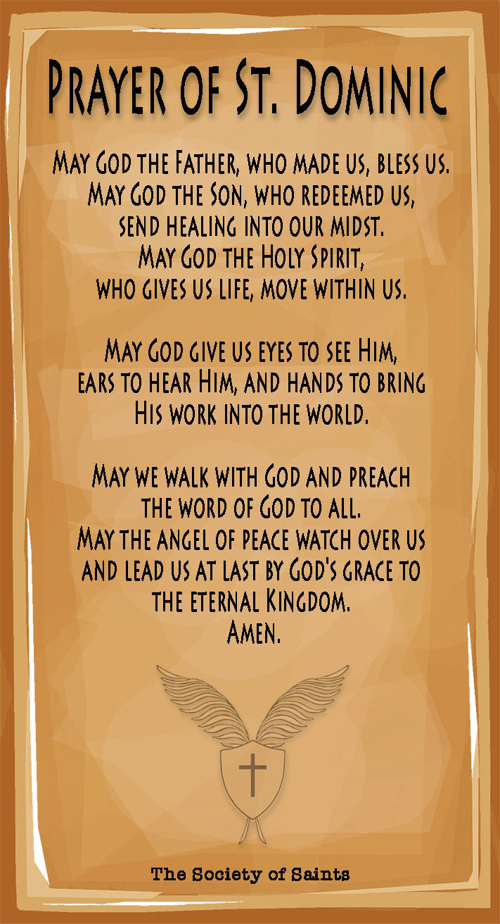 St. Dominic Prayer Card | Etsy