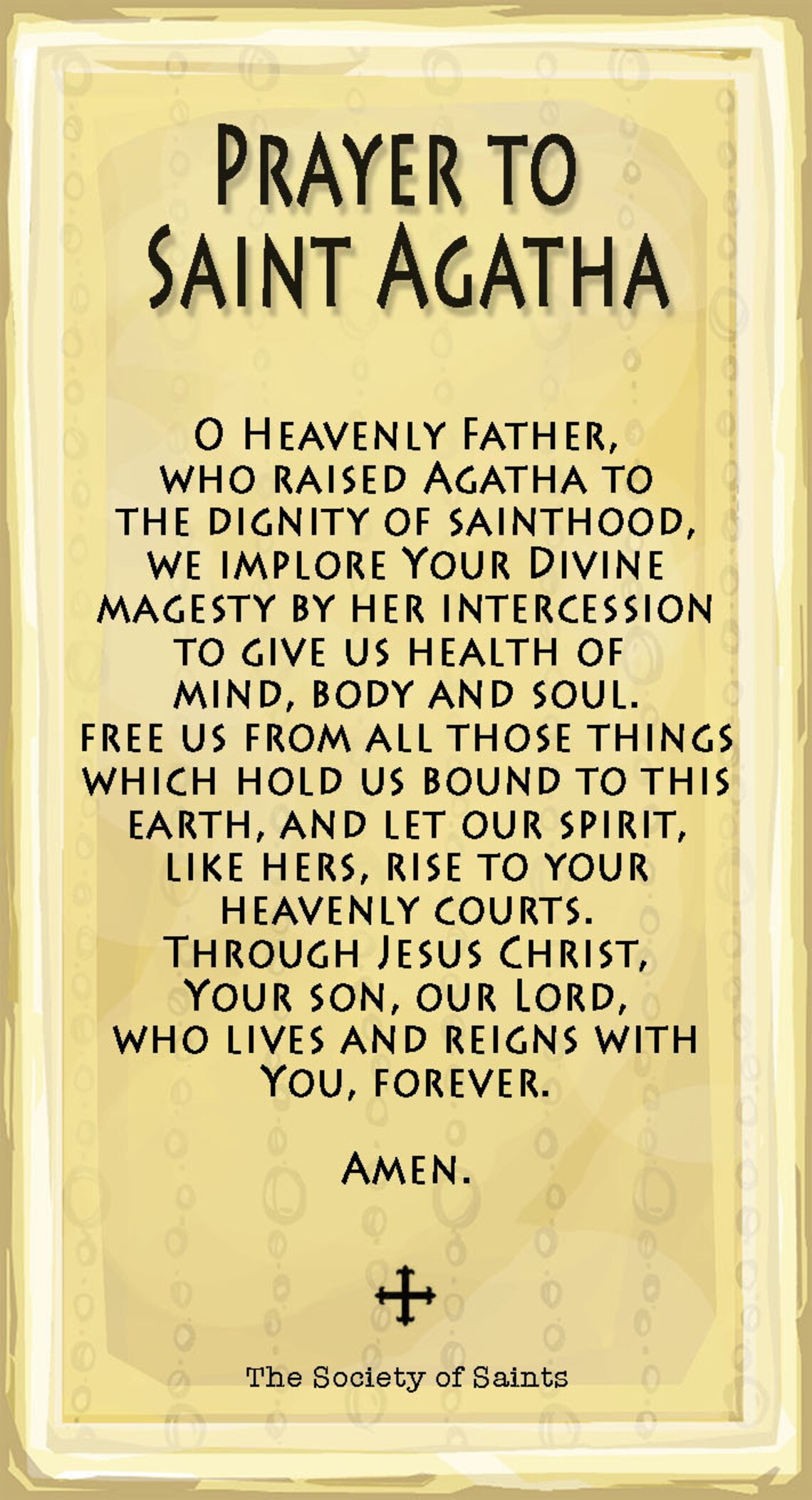 St. Agatha Prayer Card Etsy