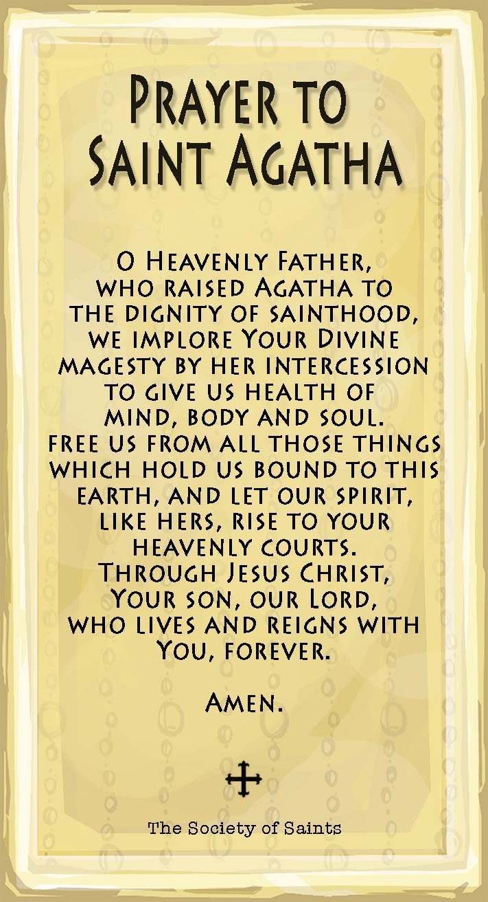 St. Agatha Prayer Card Etsy