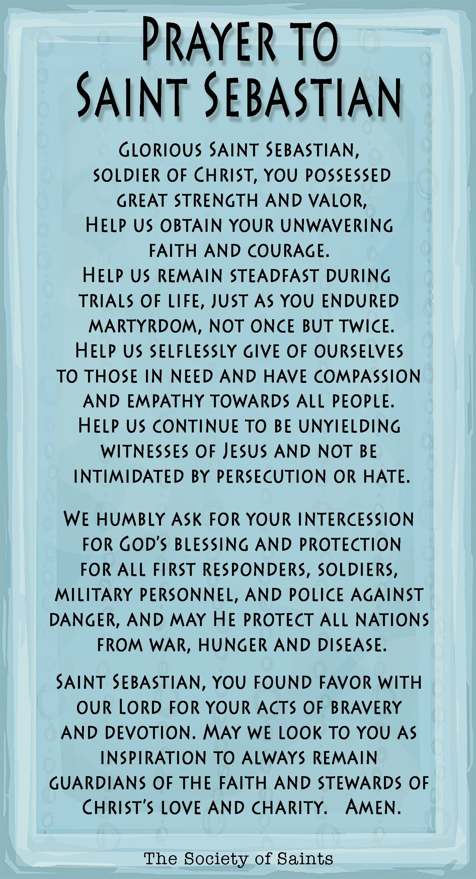 St. Sebastian Holy Card | Etsy