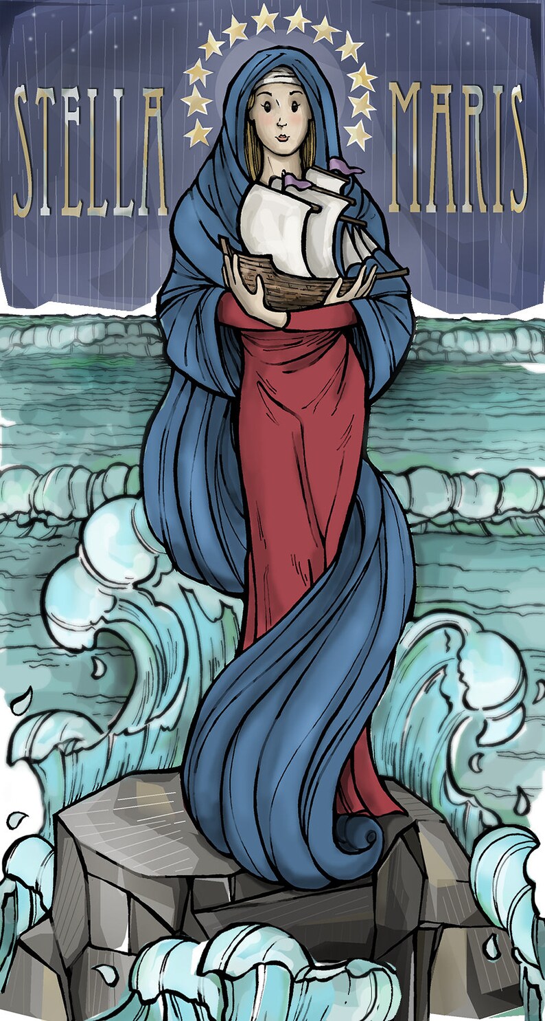 Stella Maris  Star of the Sea Marian Holy Card image 0