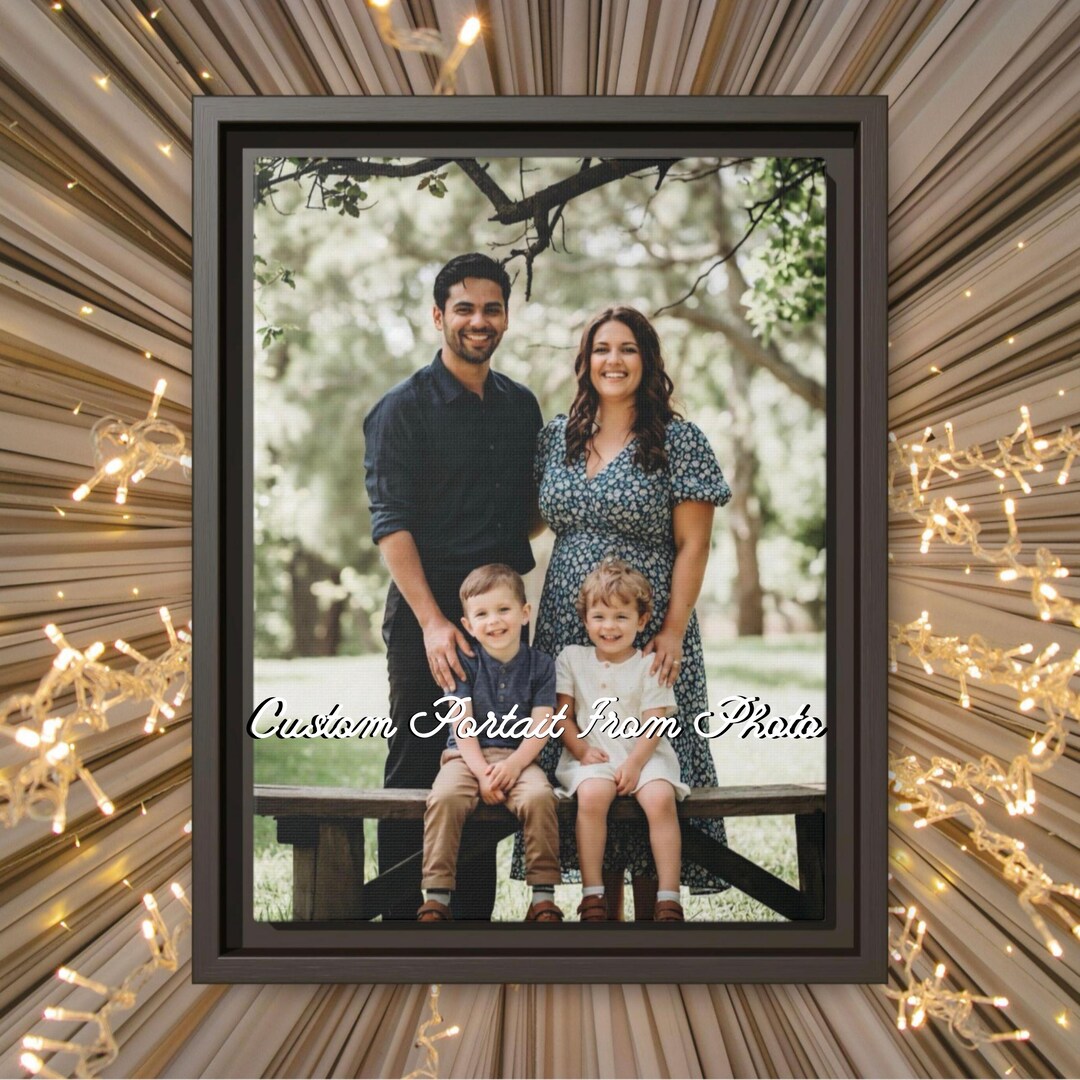 Custom Family Portrait From Photo, Personalized Family Wall Art on ...