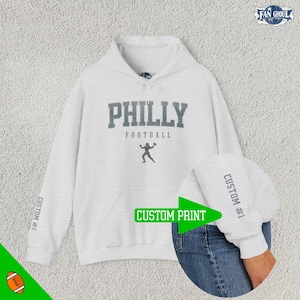 Custom Philly Football Hoodie, Vintage Style Sweater, Philadelphia Eagle Hoodie, Sunday Football Fan Gift, Philadelphia Pennsylvania