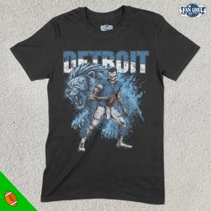 Detroit Football Shirt, American Team Sports Tee, US Sports Clothing, Football Fan Gift, Football Lover Apparel, Vintage Football Merch Lion