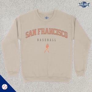 San Francisco Baseball Varsity Sweatshirt, Sports Crewneck, College Sweater, Baseball Fan Gift, Baseball Lover Apparel, Vintage Retro, Giant