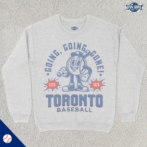 Retro Toronto Baseball Sweatshirt, Vintage 70s Mascot Crewneck, Sports Sweater, Baseball Fan Gift, Baseball Lover, 80s Blue Jay Merch