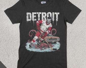 Detroit Hockey Shirt, American Team Sports Tee, America Sports Clothing, Hockey Fan Gift, Hockey Lover, Vintage Hockey Merch, Red Wing