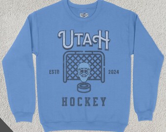 Vintage Utah Hockey Crewneck, American Sports Sweatshirt, US Sports Clothing, Hockey Fan Gift, Hockey Lover Apparel, Vintage Sweater