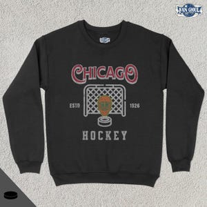 Vintage Chicago Hockey Crewneck, American Sports Sweatshirt, US Sports Clothing, Hockey Fan Gift, Hockey Apparel, Vintage Sweater, Blackhawk