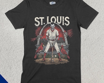Chemise de baseball St Louis v2, baseball Missouri, vêtements d'équipe sportive, cadeau pour fan de baseball, vêtements pour amateur de baseball, baseball vintage, cardinal