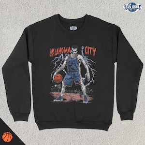 Oklahoma City Basketball Crewneck, American Sports Sweatshirt, US Sports Clothing, Basketball Fan Gift, Basketball Apparel, Vintage Thunder
