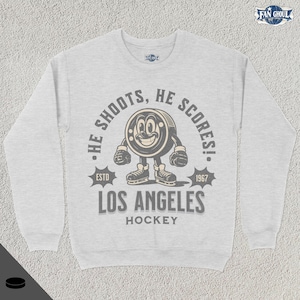 Retro Los Angeles Hockey Sweatshirt, Vintage 70s Mascot Crewneck, Sports Sweater, Hockey Fan Gift, Hockey Lover Apparel, 80s King Merch