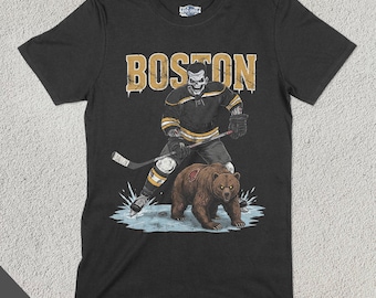 Boston Hockey Shirt, American Team Sports Tee, America Sports Clothing, Hockey Fan Gift, Hockey Lover Apparel, Vintage Hockey Merch, Bruin