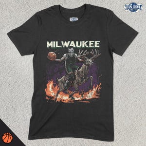 Milwaukee Basketball Shirt, American Team Sports Tee, US Sports Clothing, Basketball Fan Gift, Basketball Apparel, Vintage Ball Shirt, Buck