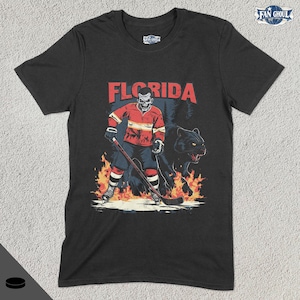 Chemise de hockey de Floride, t-shirt de sport d&#39;équipe rétro, vêtements de sport, cadeau pour fan de hockey, vêtements pour amateur de hockey, produits dérivés hockey vintage, chemise panthère