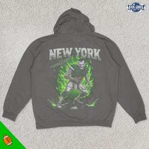 New York 2 Football Hoodie, American Team Sports Sweater, America Sports Clothing, Football Fan Gift, Football Lover Apparel, Vintage, Jet