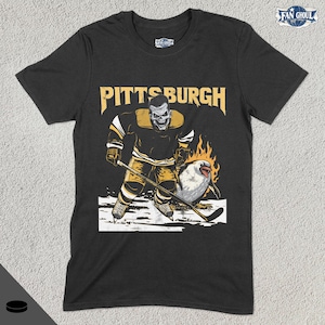 Pittsburgh Hockey Shirt, Retro Team Sports Tee, US Sports Clothing, Hockey Fan Gift, Hockey Lover Apparel, Vintage Hockey Merch, Penguin