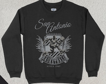 Vintage San Antonio Basketball Crewneck, American Sports Sweatshirt, US Sports Clothing, Basketball Fan Gift, Basketball Varsity Apparel
