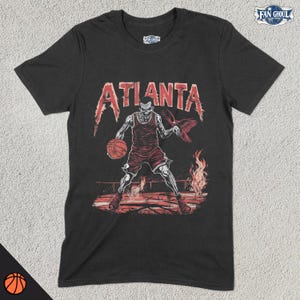 Atlanta Basketball Shirt, American Team Sports Tee, US Sports Clothing, Basketball Fan Gift, Basketball Apparel, Vintage Ball Shirt, Hawk