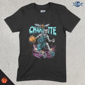 Charlotte Basketball Shirt, American Team Sports Tee, Sports Clothing, Basketball Fan Gift, Basketball Apparel, Vintage Ball Shirt, Hornet