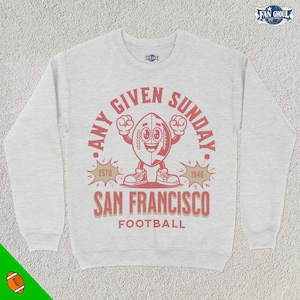 Retro San Francisco Football Sweatshirt, Vintage 70s Mascot, American Sweater, Football Fan Gift, Football Apparel, 80s 49er Merch