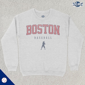Boston Baseball Varsity Sweatshirt, Sports Crewneck, College Sweater, Baseball Fan Gift, Baseball Lover Apparel, Vintage Retro, Red