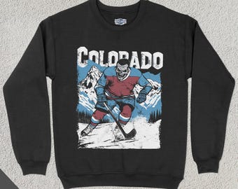 Colorado Hockey Crewneck, Retro Team Sports Sweatshirt, US Sports Clothing, Hockey Fan Gift, Hockey Lover Apparel, Vintage Hockey